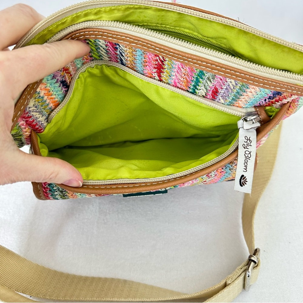 LILY BLOOM Party Favor Fun Colorful Straw Purse Shoulder Crossbody Handbag - Picture 15 of 16